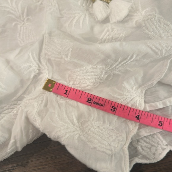 Lilly Pulitzer White Baybreeze Embroidered Pineapple Shorts Sz L - Picture 9 of 9